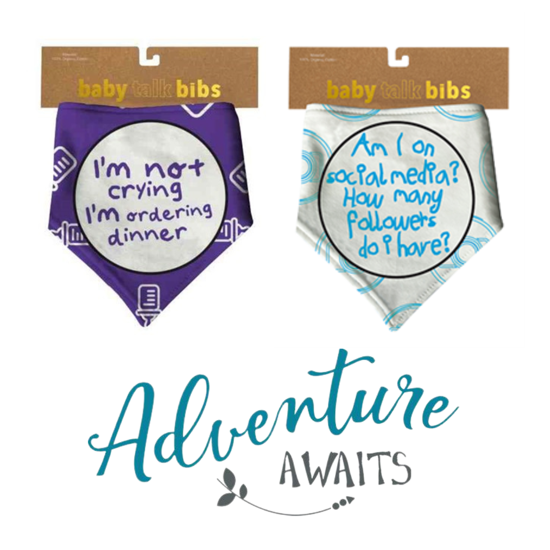 Baby Talk Bibs Funny Baby Cute Sayings – Adventure Awaits