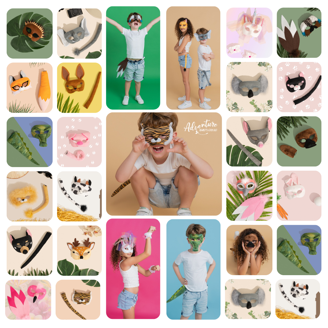 PRE ORDER Animal Mask & Tail Set by Little Safari