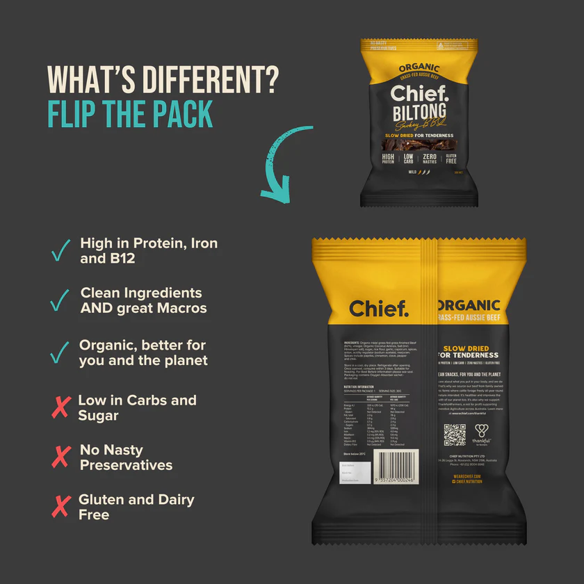 Chief Nutrition | Smokey BBQ Beef Biltong