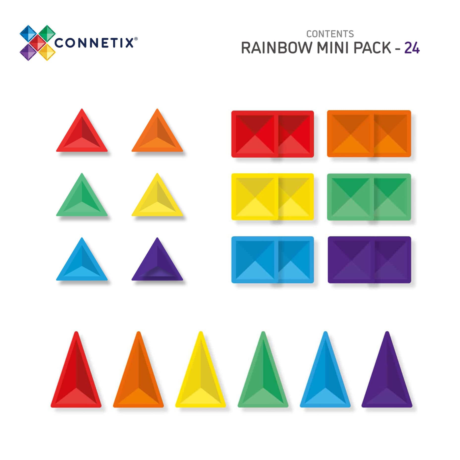 Connetix Rainbow | 24 Piece Mini Pack