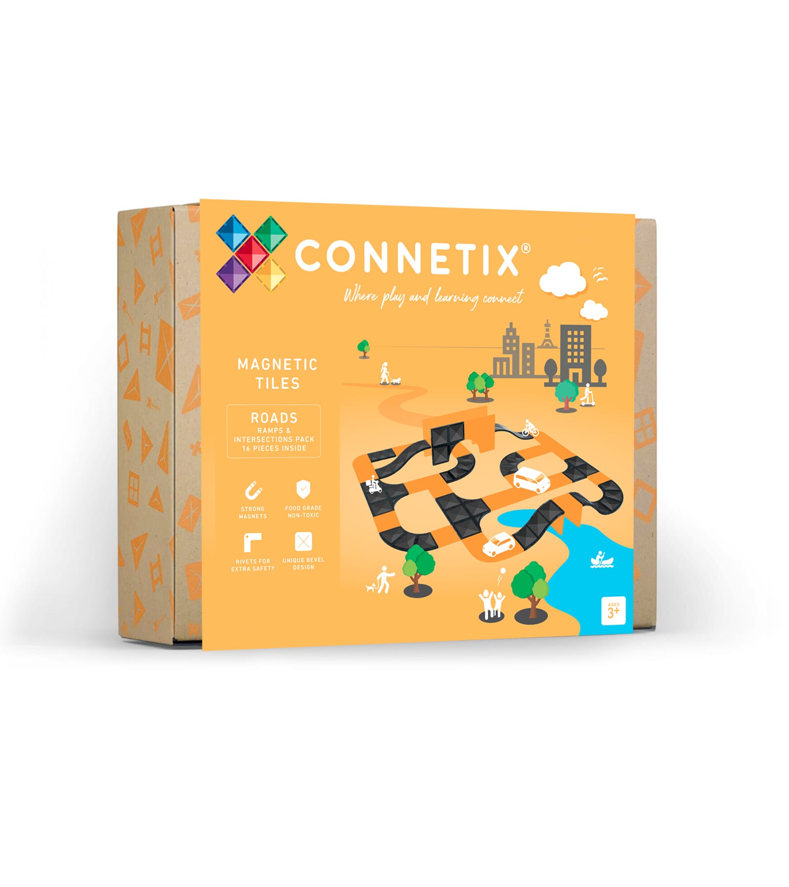 Connetix Roads | 16 pieces Ramps and Intersections