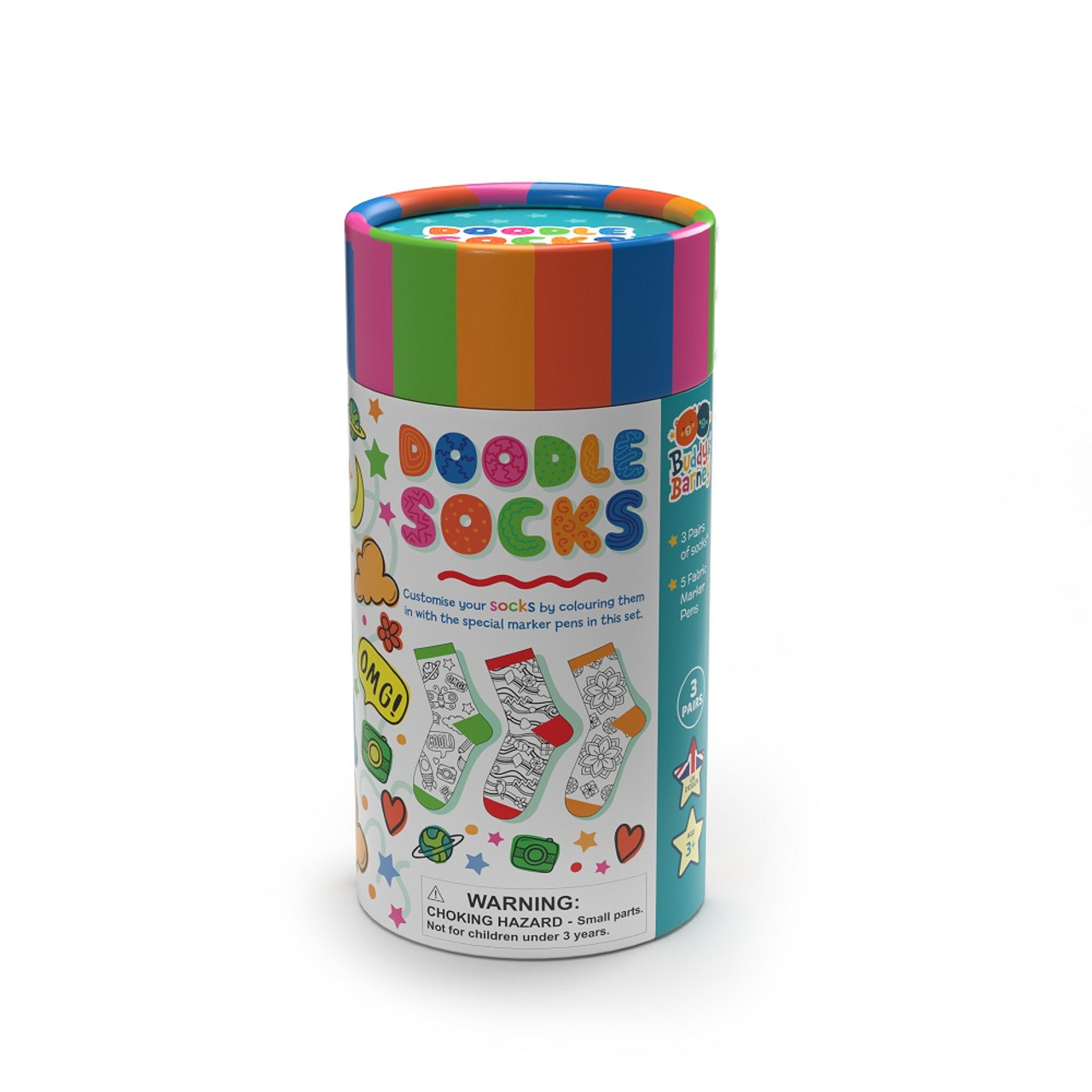 Doodle Socks Colour Your Own Socks by Buddy & Barney