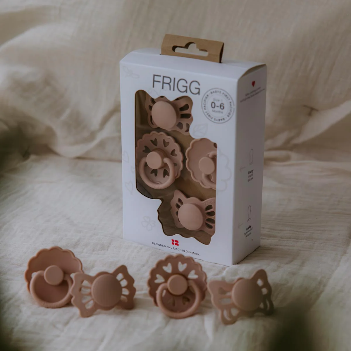 FRIGG Dummies | Natural Latex Pacifier | 4 pack