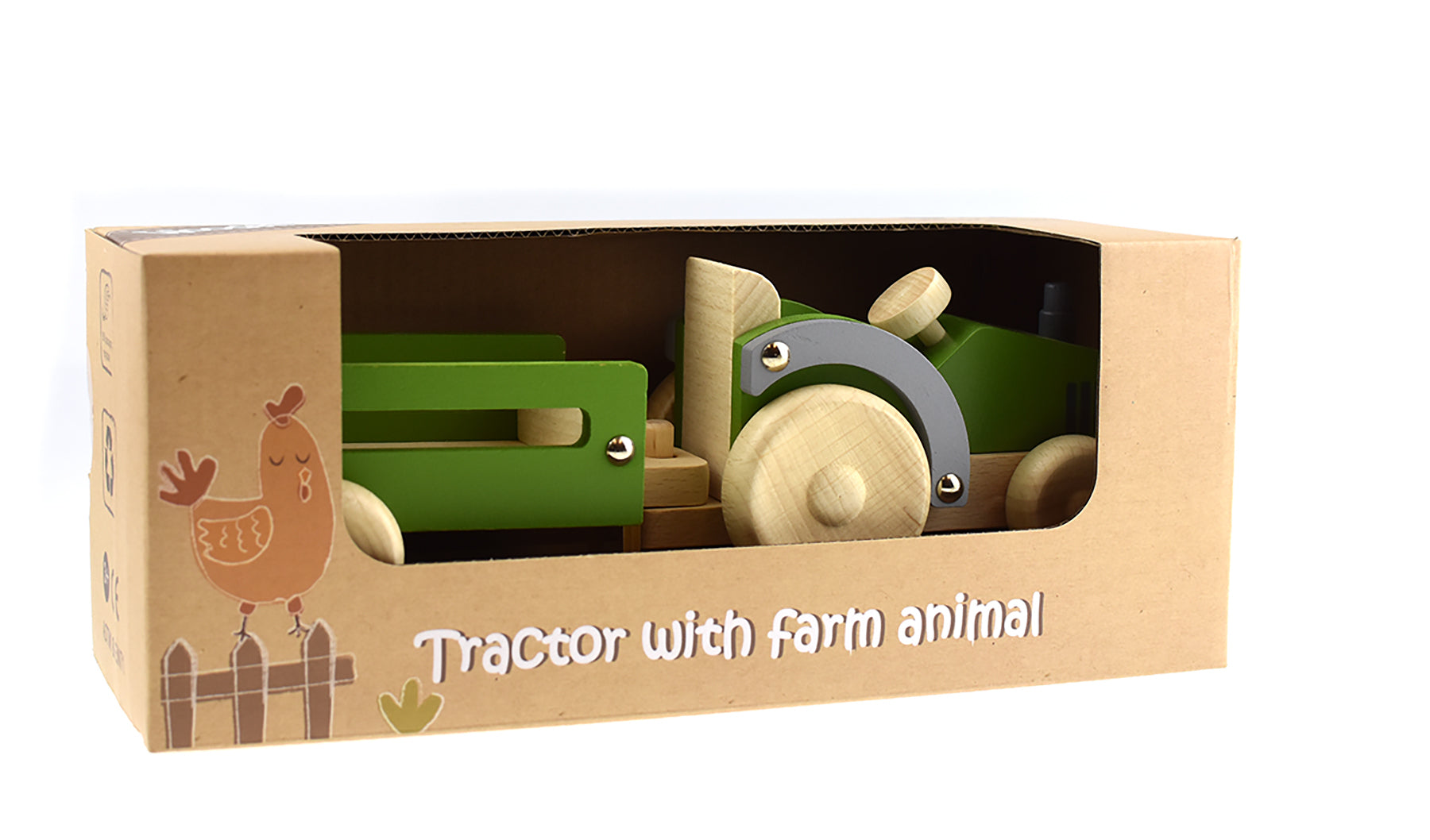 Wooden Tractor with Farm Animals