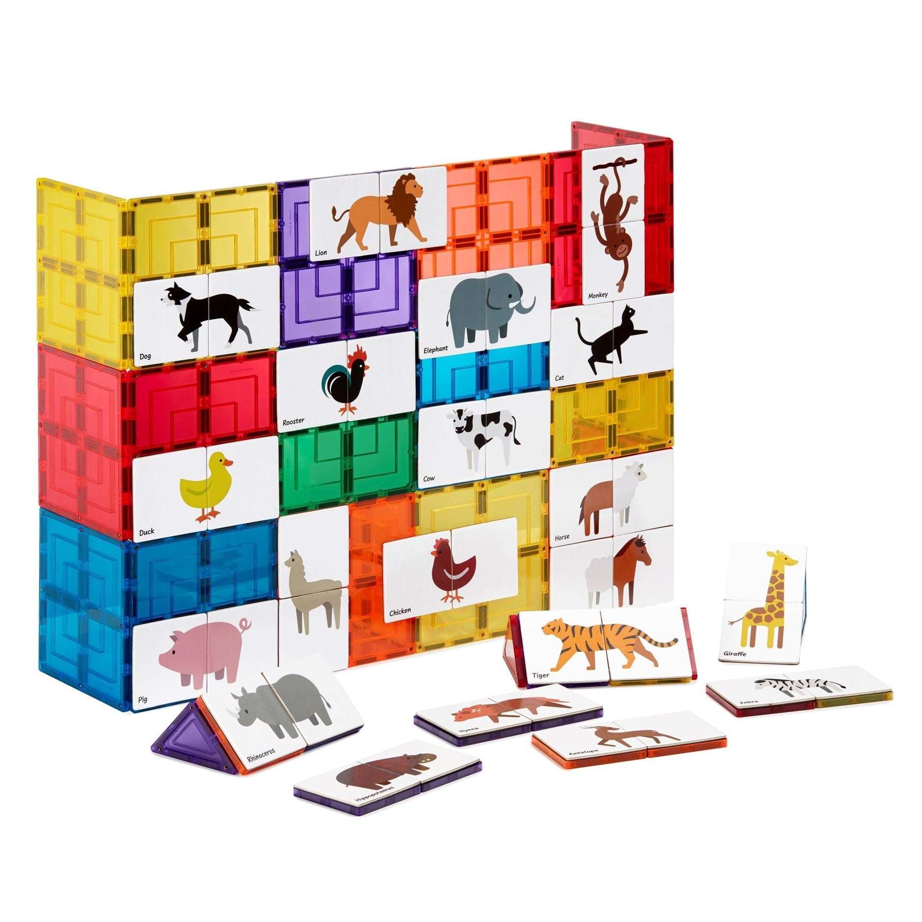 Learn & Grow Magnetic Tile Topper - Duo Animal Puzzle Pack (40 Piece)