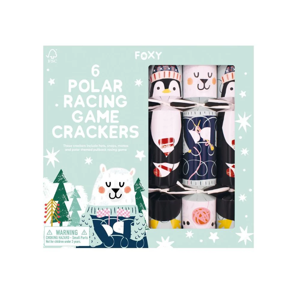 Christmas Crackers | Polar Racing Game Crackers 6pk