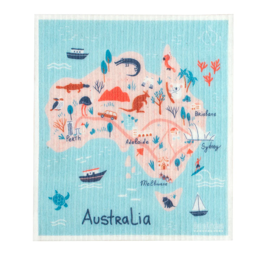 Compostable Sponge Cloth | Australia Map