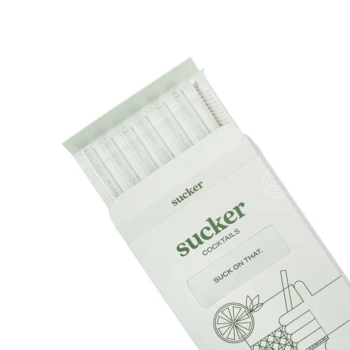 Sucker Reusable Glass Straws | Cocktail Straws