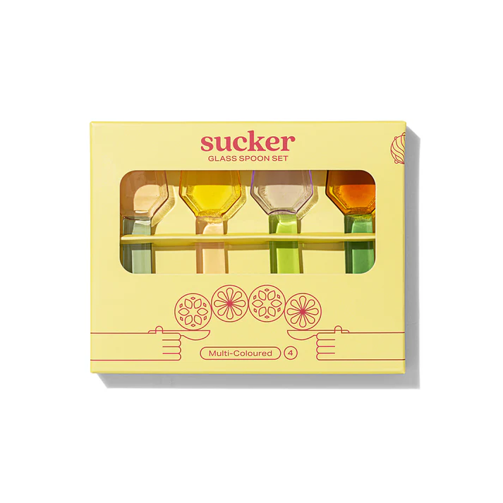 Sucker Reusable Glass Spoon Set