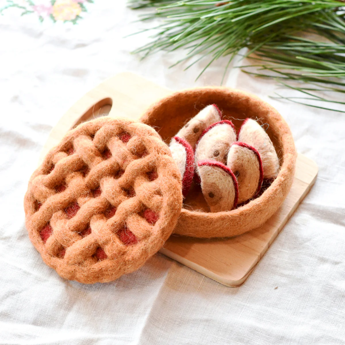 Tara Treasures | Felt Fruit Pie Play Food Set