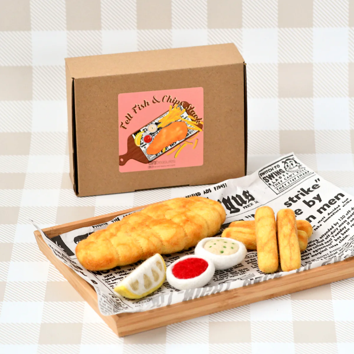 Tara Treasures | Felt Fish and Chips Stack