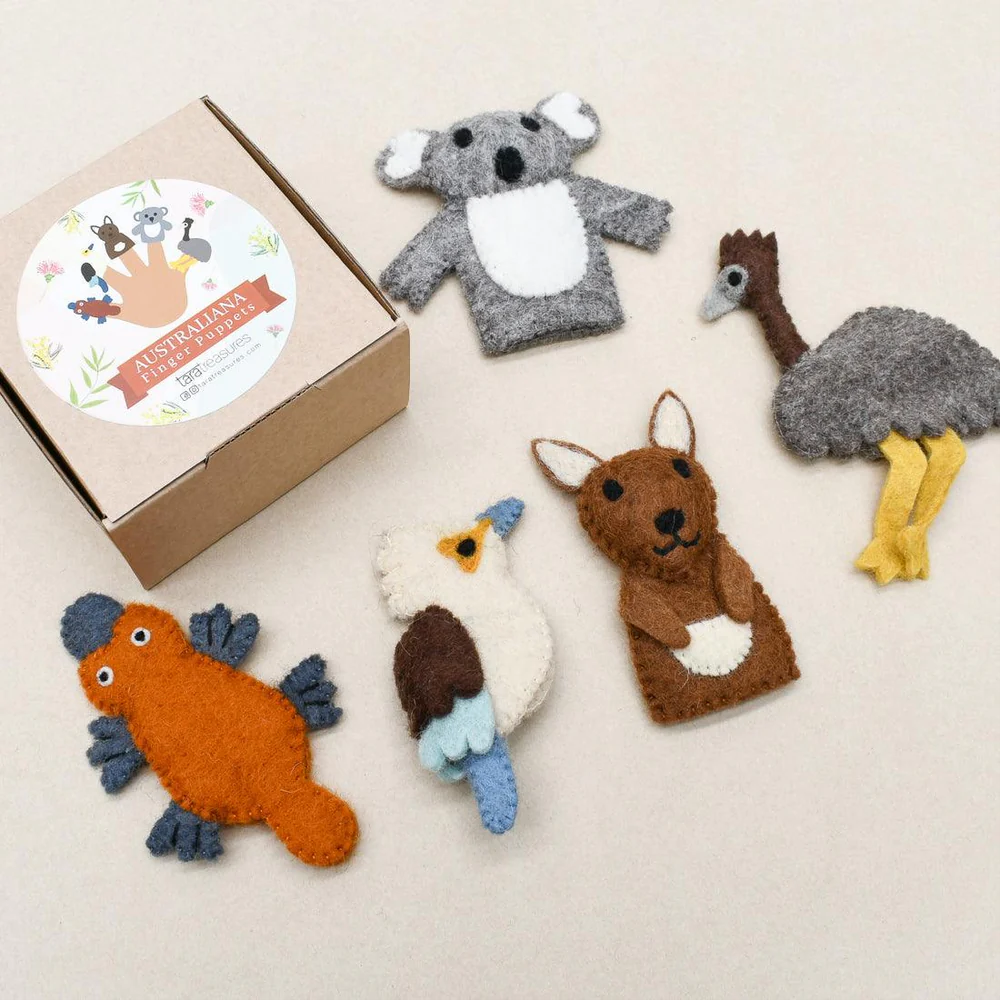 Tara Treasures | Felt Finger Puppet Set Australian Animals