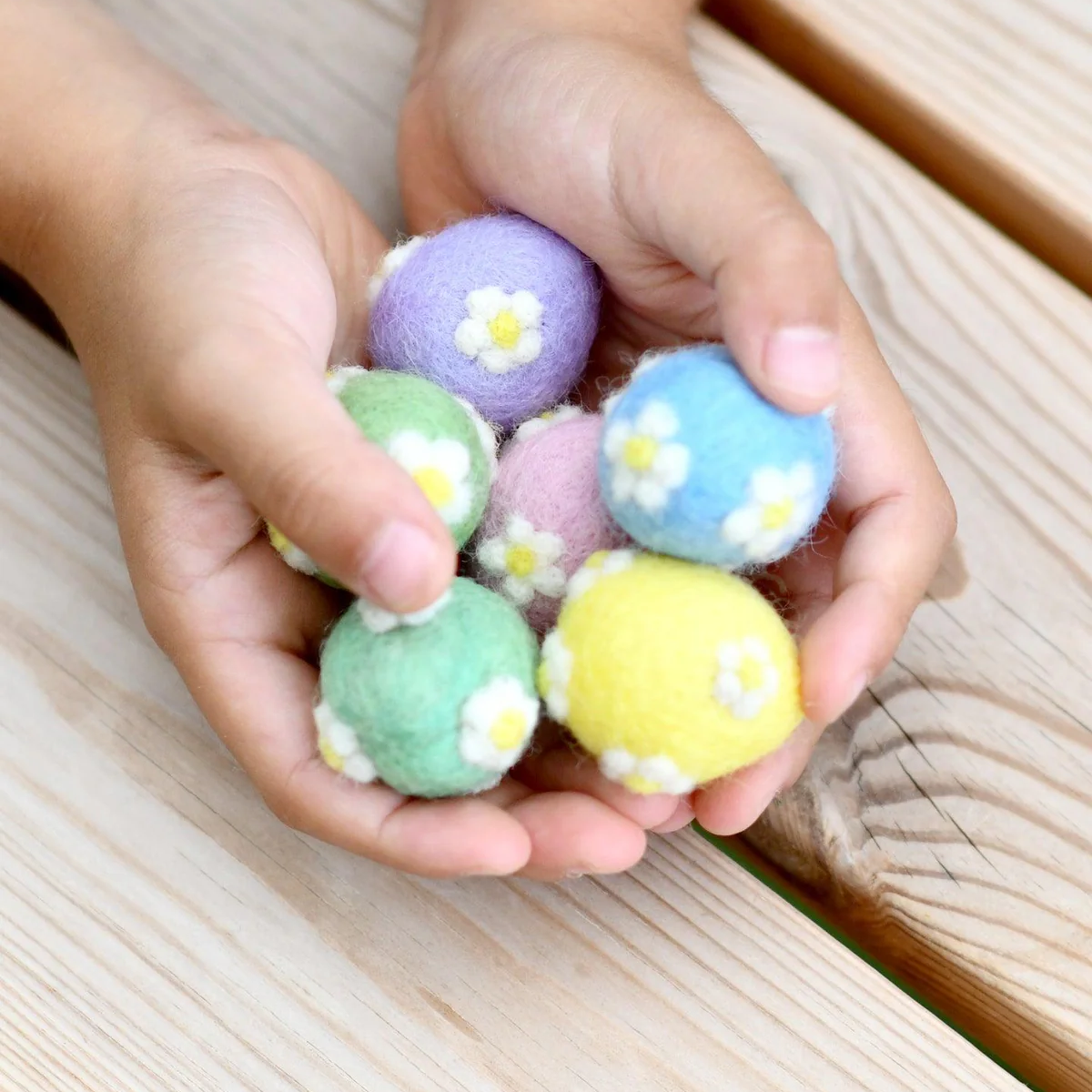 Tara Treasures | Felt Pastel Eggs With Flowers Set of 6