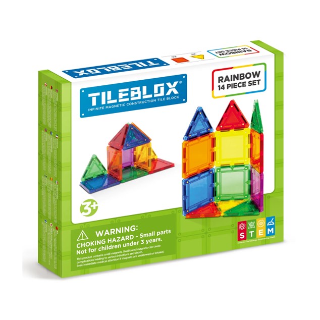 Tileblox Rainbow 14 Piece Set By Magformers