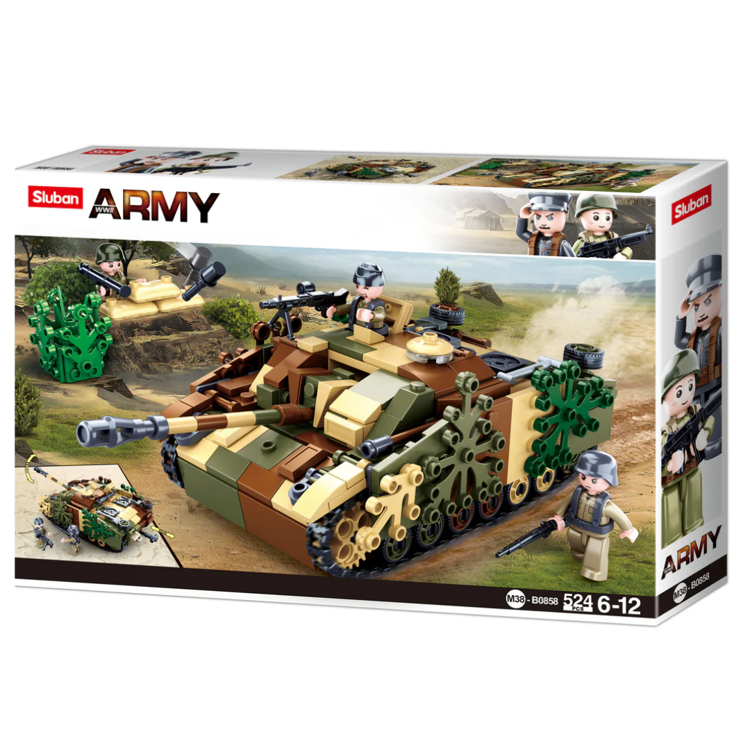 Sluban Bricks | WW2 STUG III Armoured Fighting Vehicle B0858 524 PCS