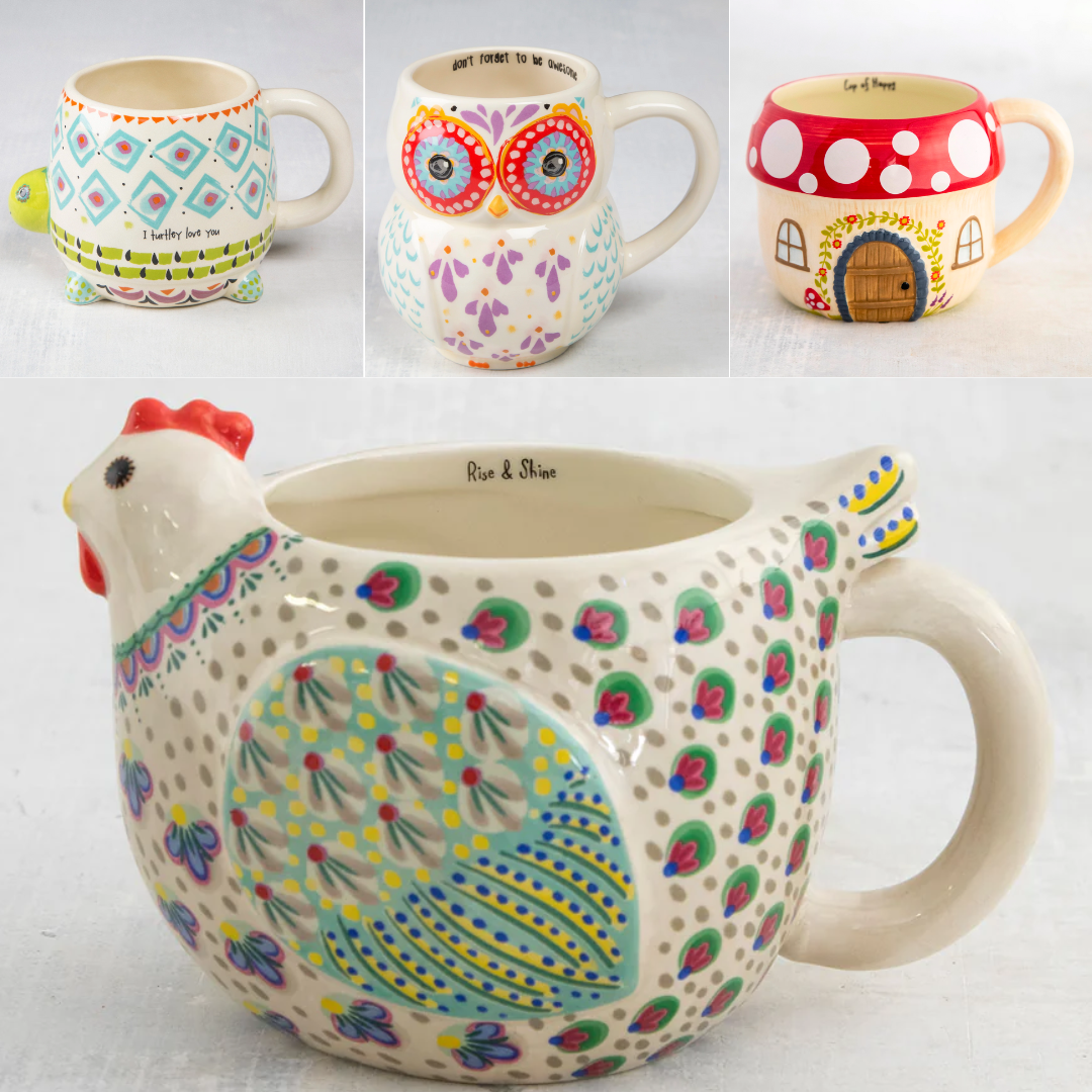 Penny The Chicken | Folk Art Coffee Mug by Natural Life 405