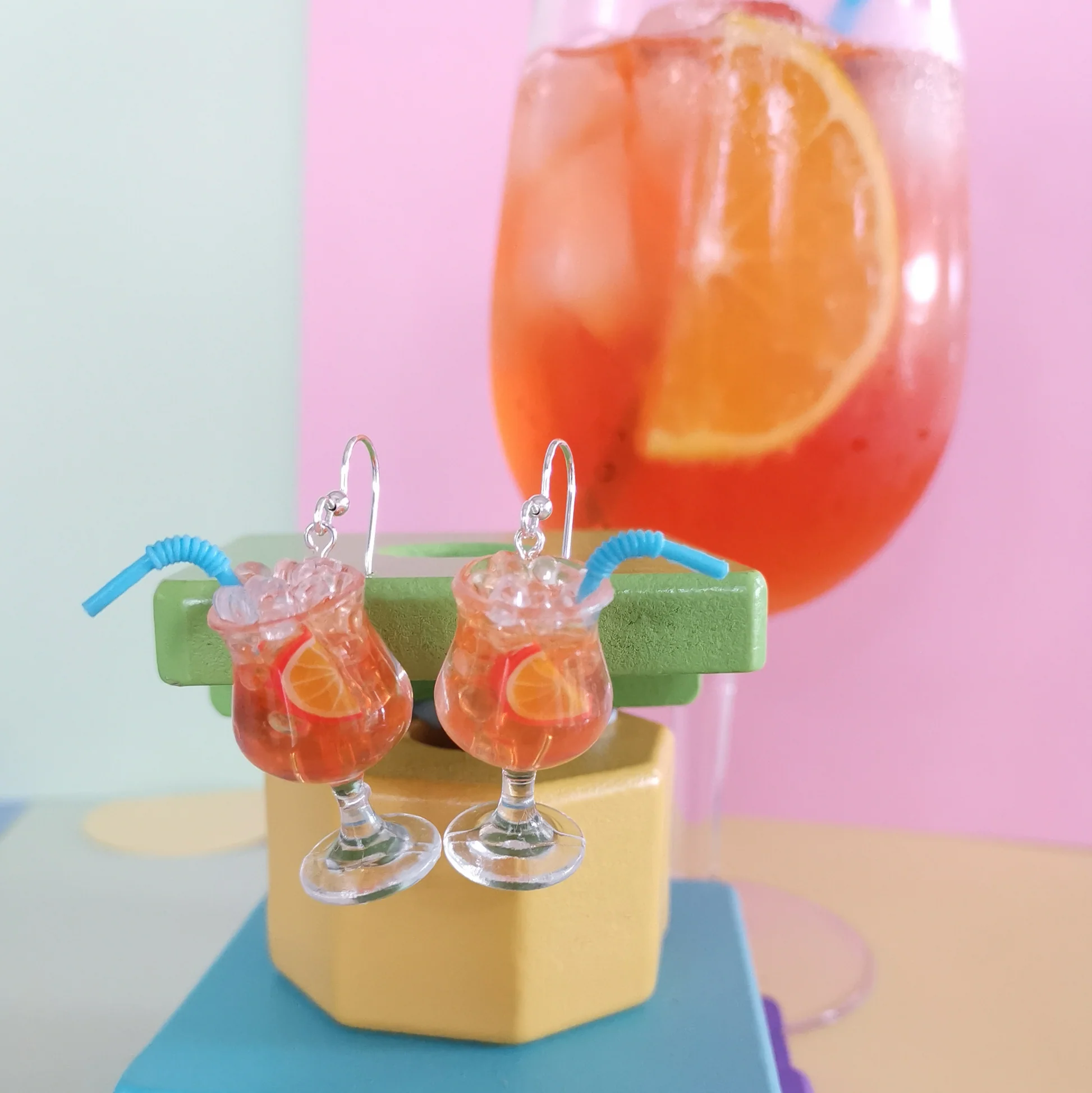 Saturday Lollipop Dangle Earrings | Aperol Spritz