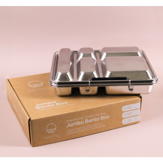 Nestling Stainless Steel JUMBO Bento Box | Leakproof