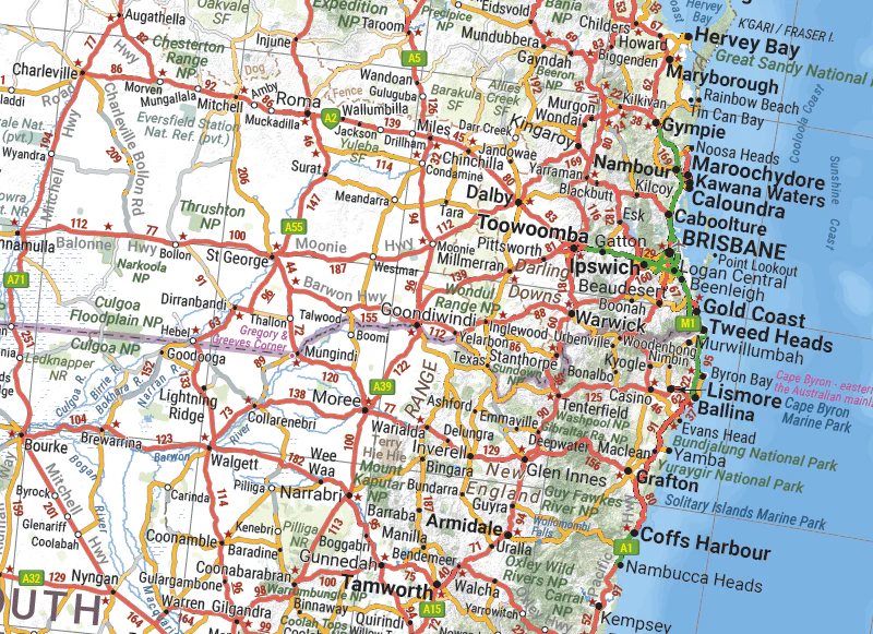 Hema Maps | Australia Handy Map Laminated 745x620mm Tube