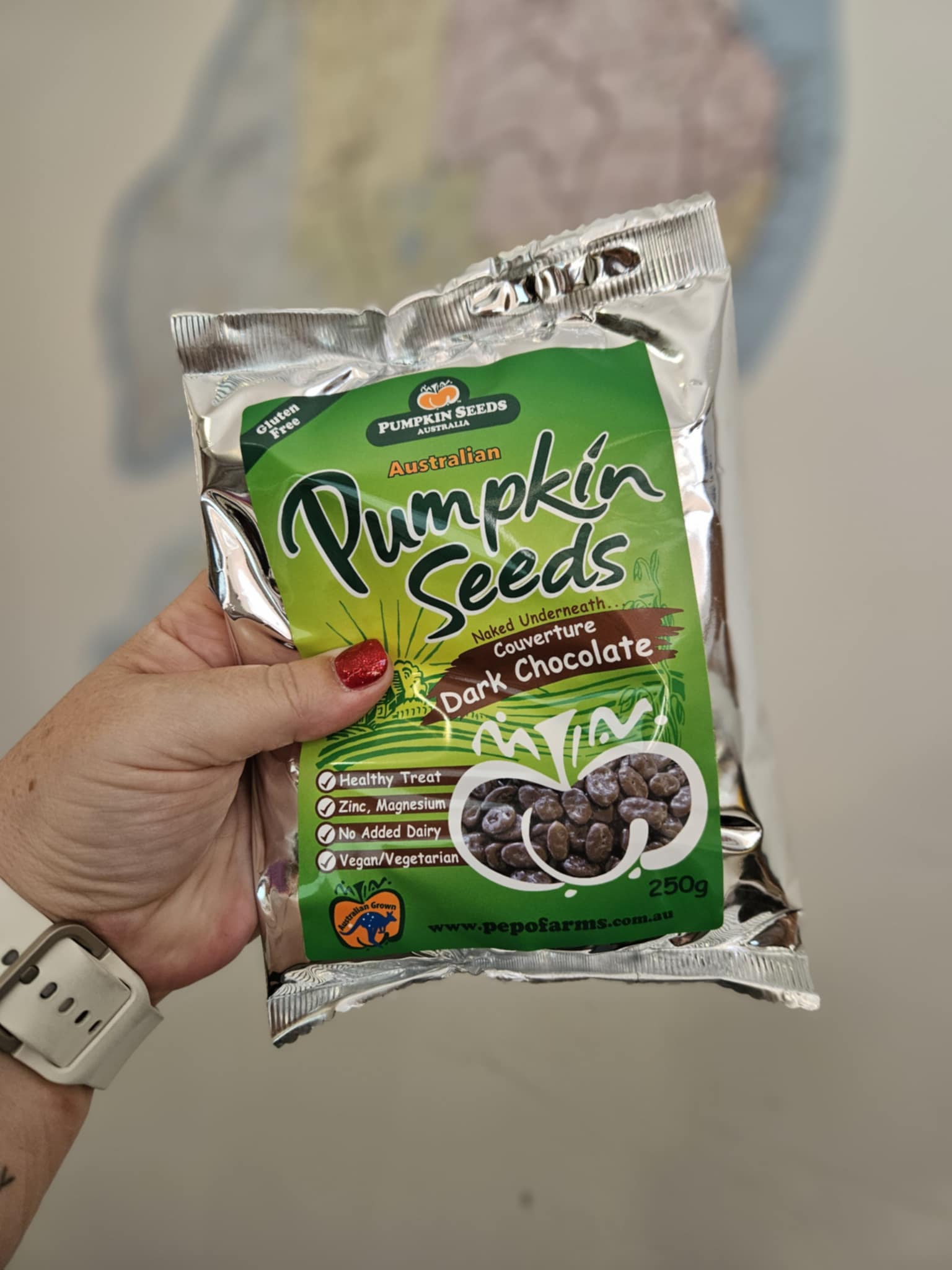 Chocolate Covered Pumpkin Seeds by Pepo Farms