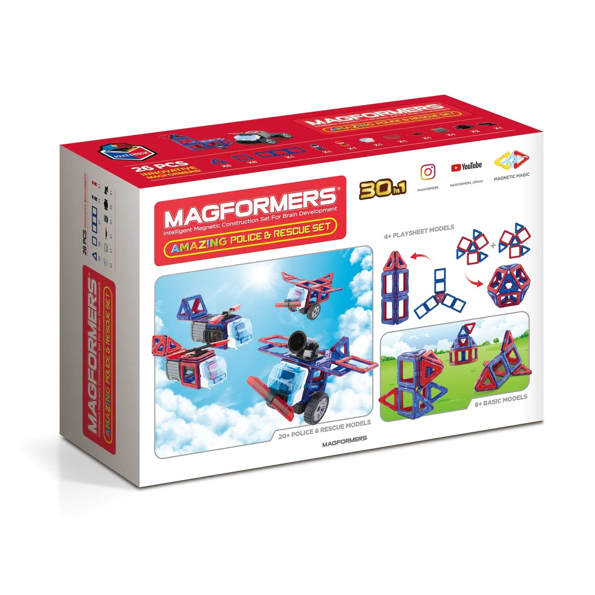 Magformers | Amazing Police & Rescue Set