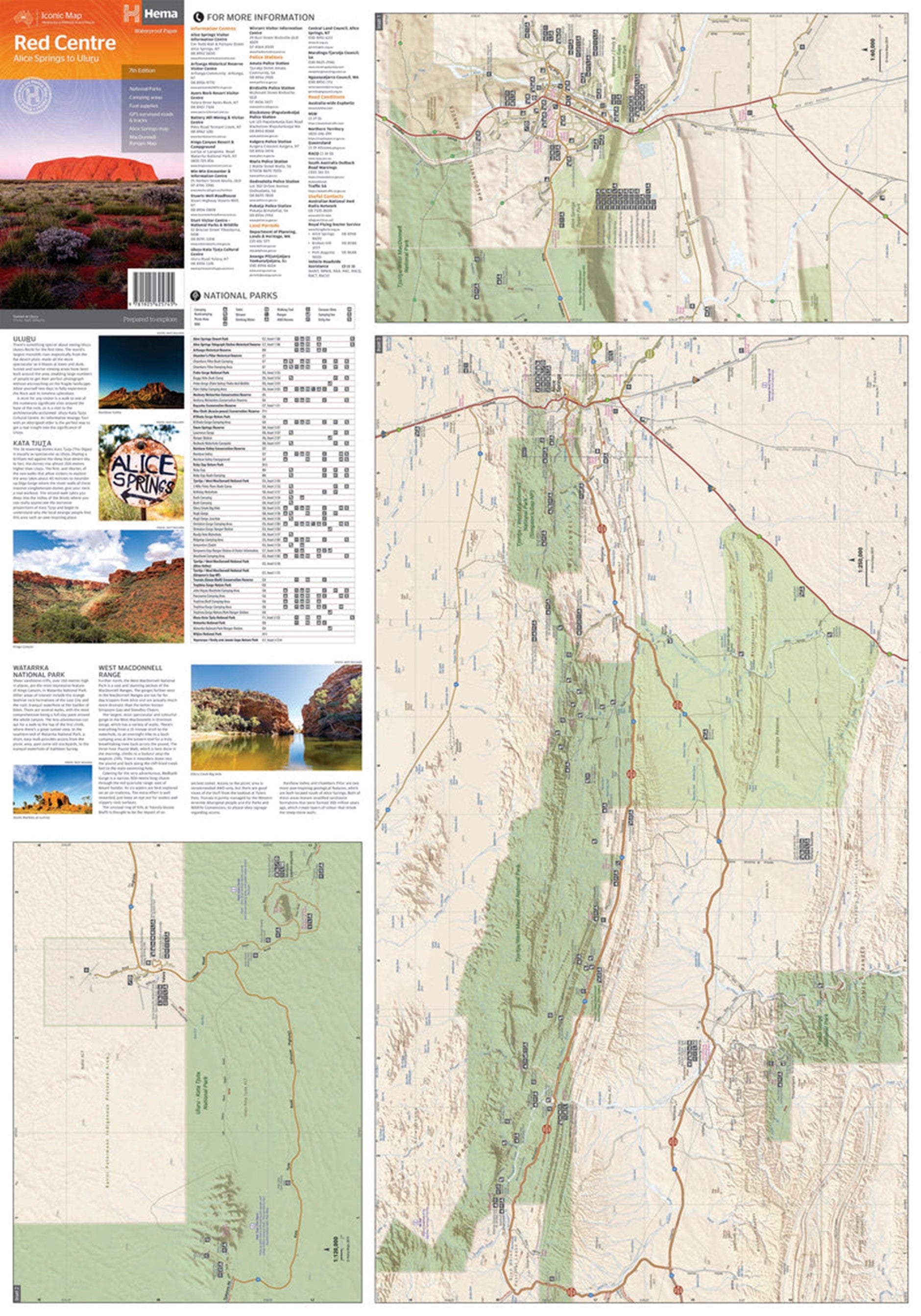 Hema Maps | Red Centre Alice Springs to Uluru Iconic Map