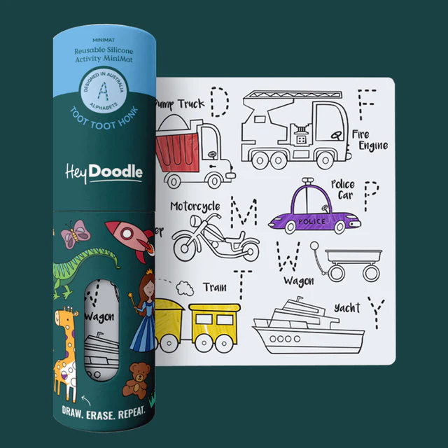 HeyDoodle Mini Silicone Mat | ABC Toot Toot