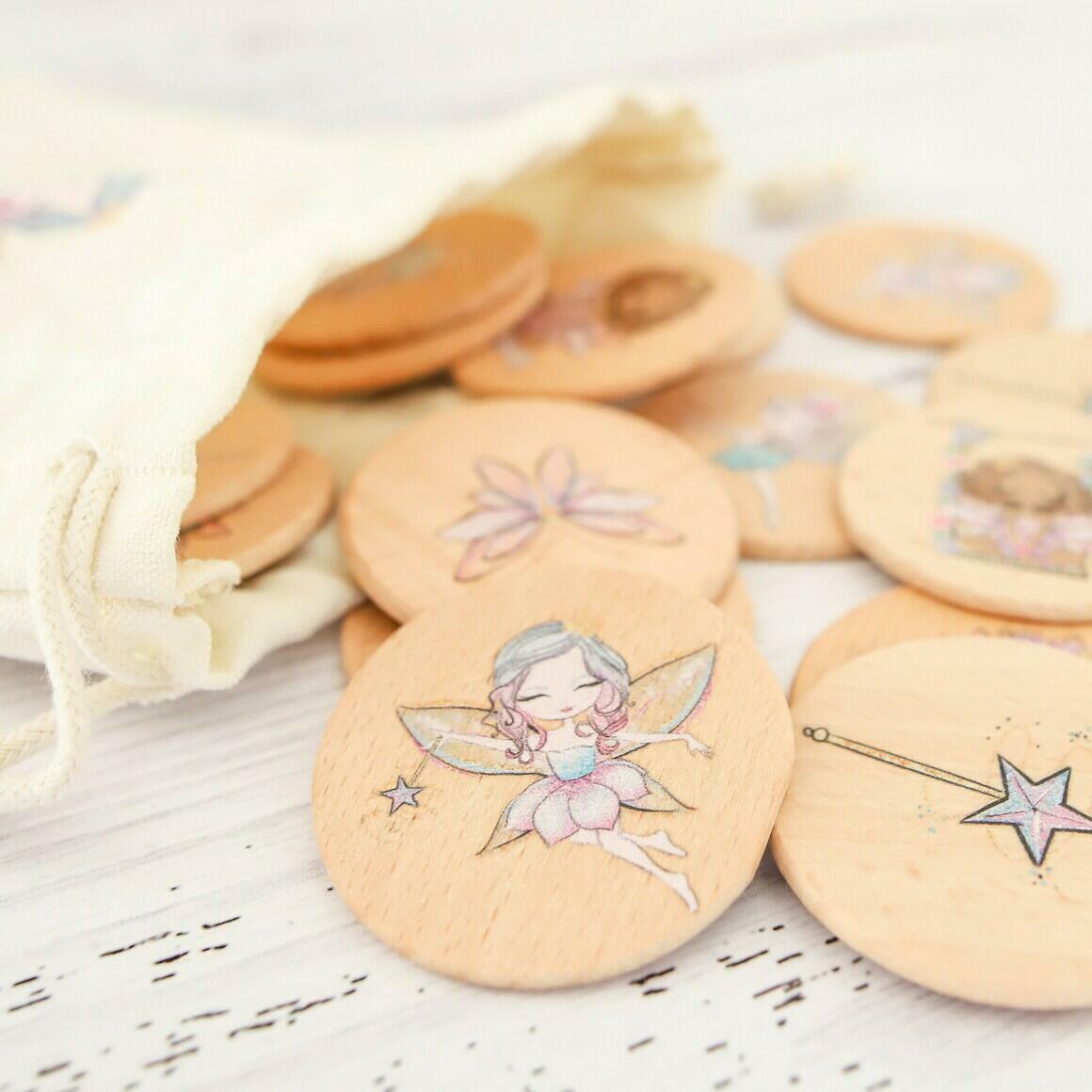 Memory Match Wooden Game | Fairies