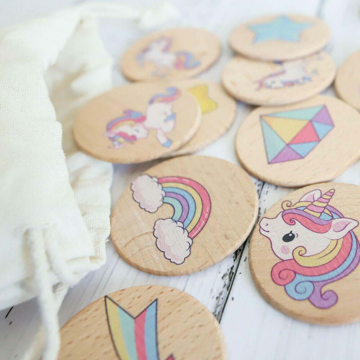 Memory Match Wooden Game | Unicorn