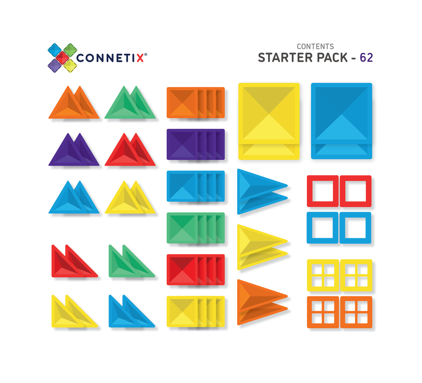 CONNETIX Rainbow Tiles - 62 Piece Set Starter Pack – Mom Loves Me
