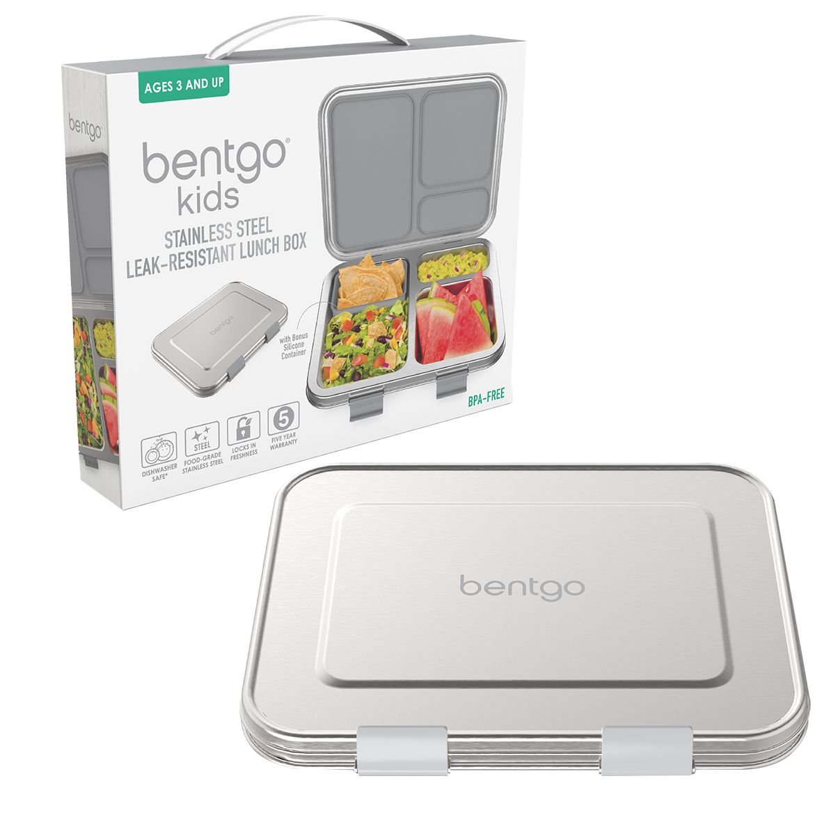 Bentgo Kids Stainless Steel Leak-Resistant Bento Lunch Box