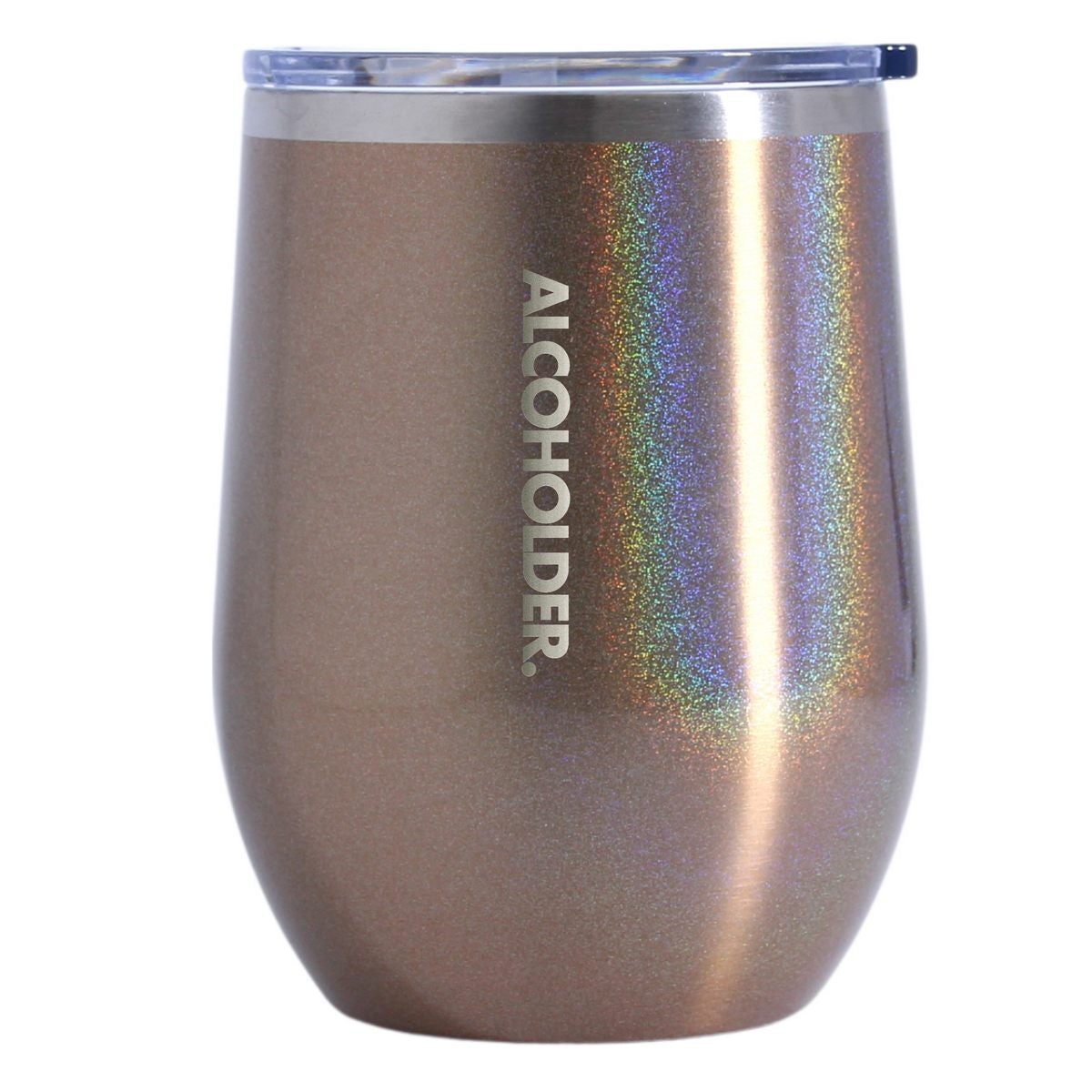 Alcoholder Stemless Insulated Tumbler | Rose Gold Glitter