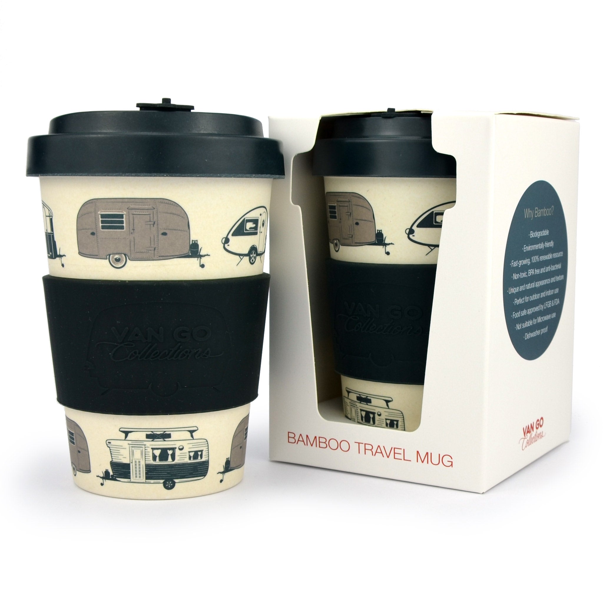 Van Go Bamboo Travel Mug | 400ml | Starry Nights Silver Bullet