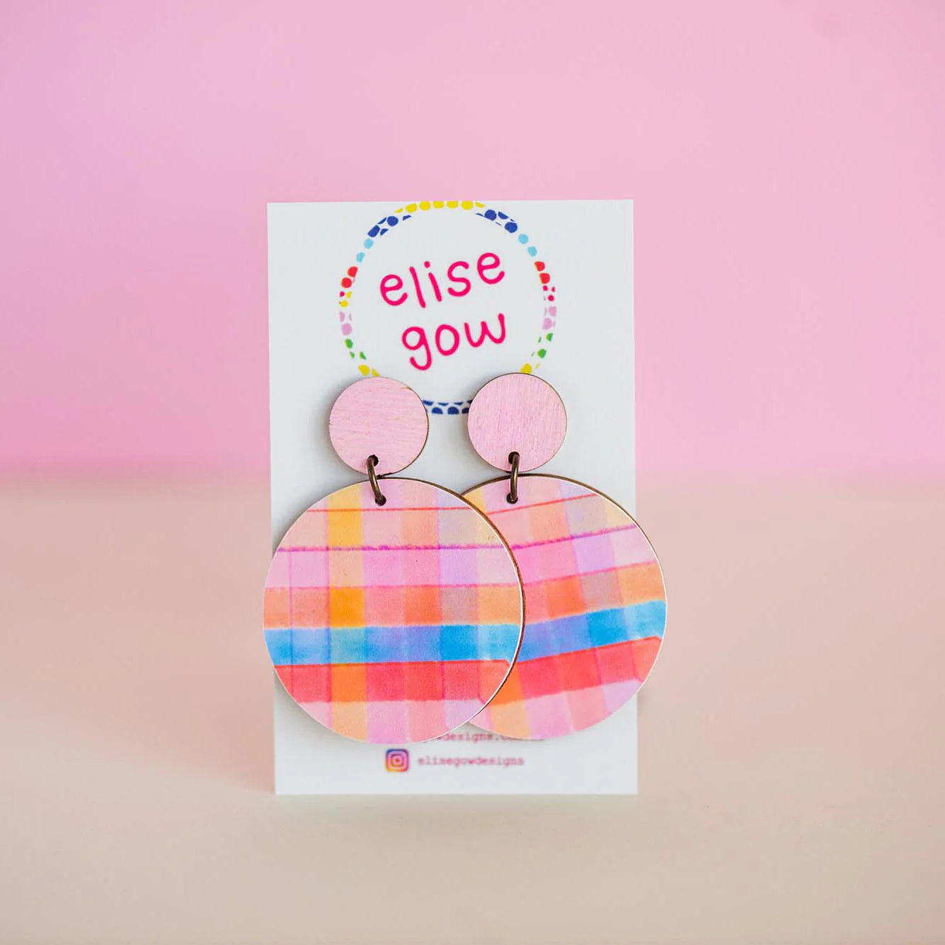 Elise Gow Go Gaga For Gingham Handmade Earrings