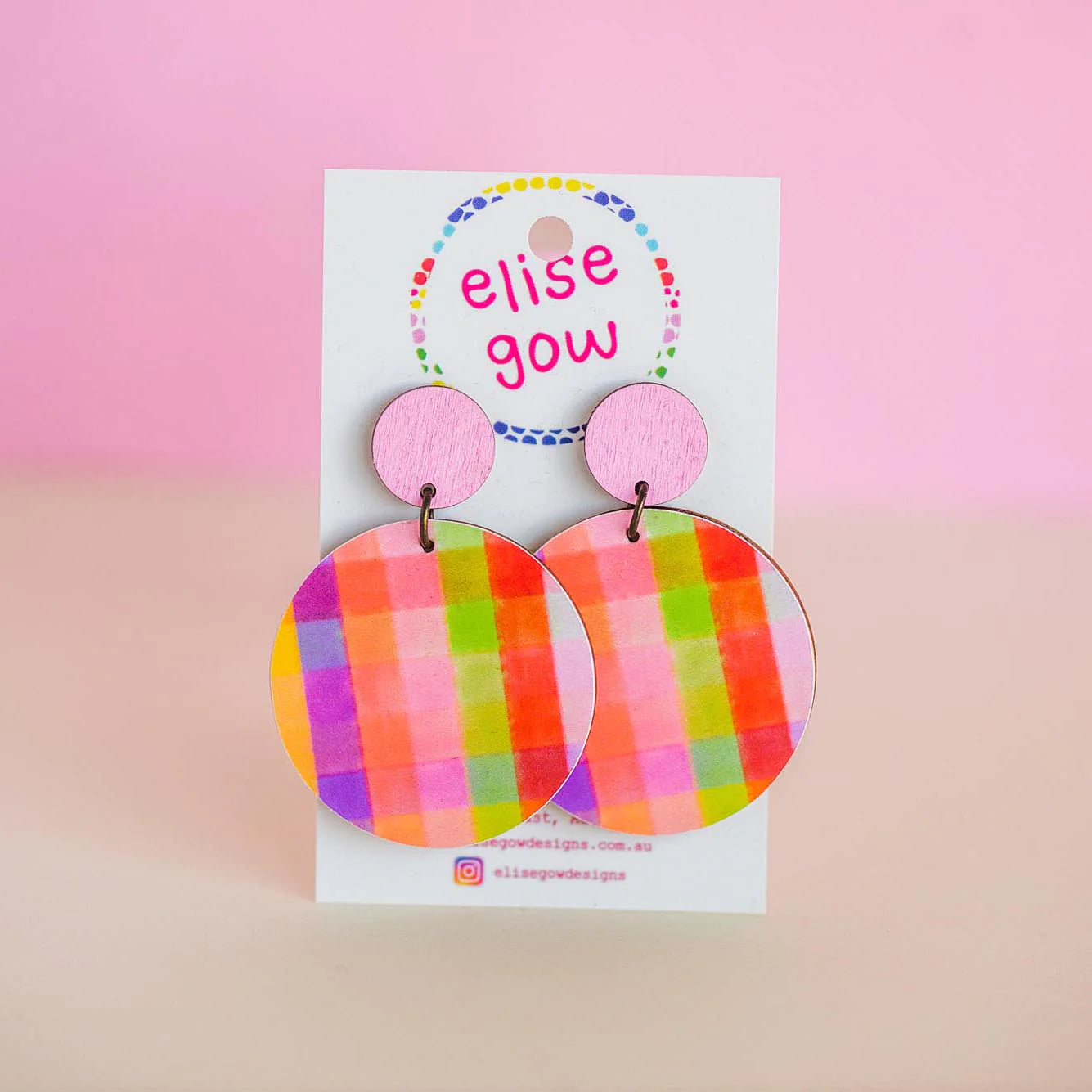 Elise Gow Go Gaga For Gingham Handmade Earrings