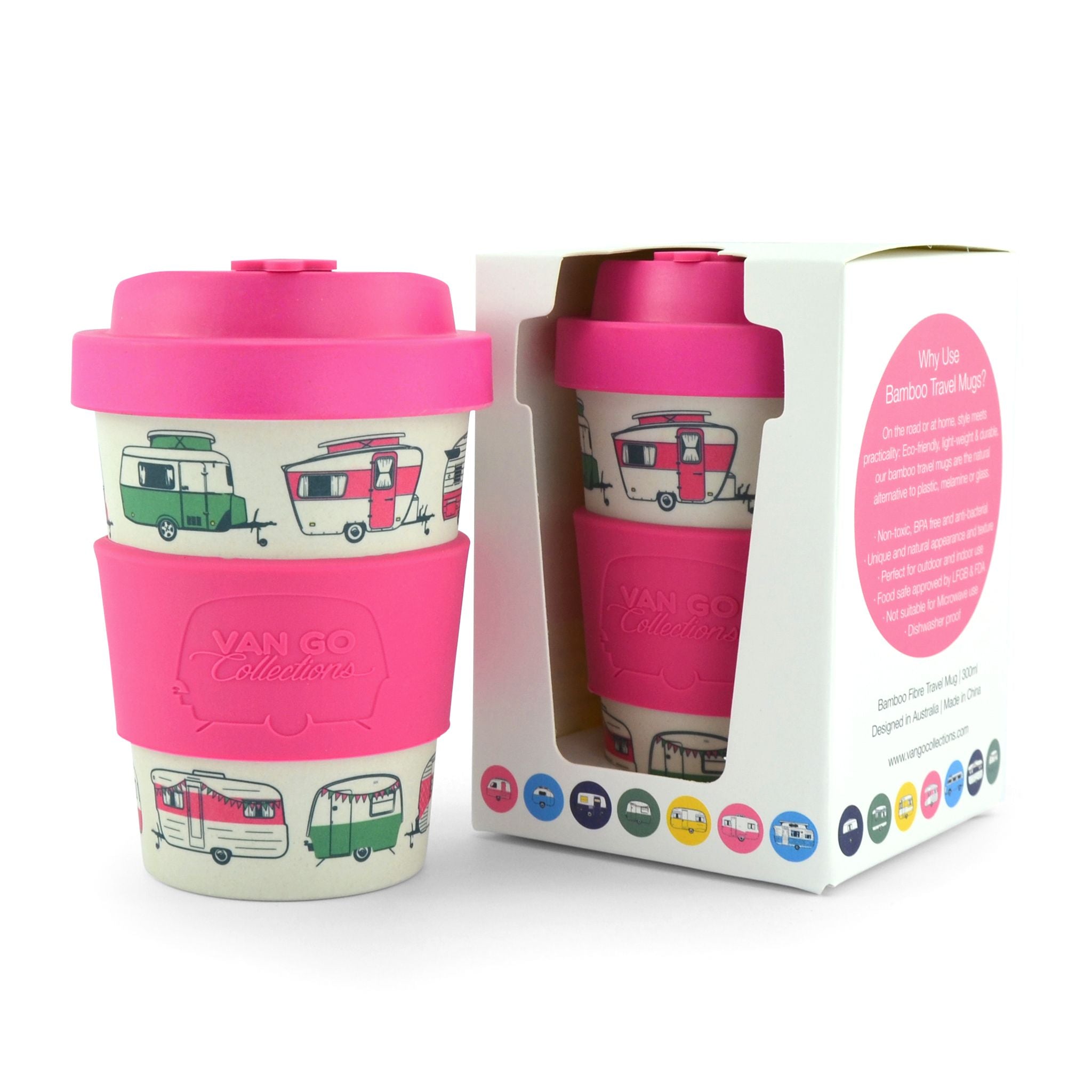 Van Go Bamboo Travel Mug | 400ml | Iconic Collection | Vintage Pink