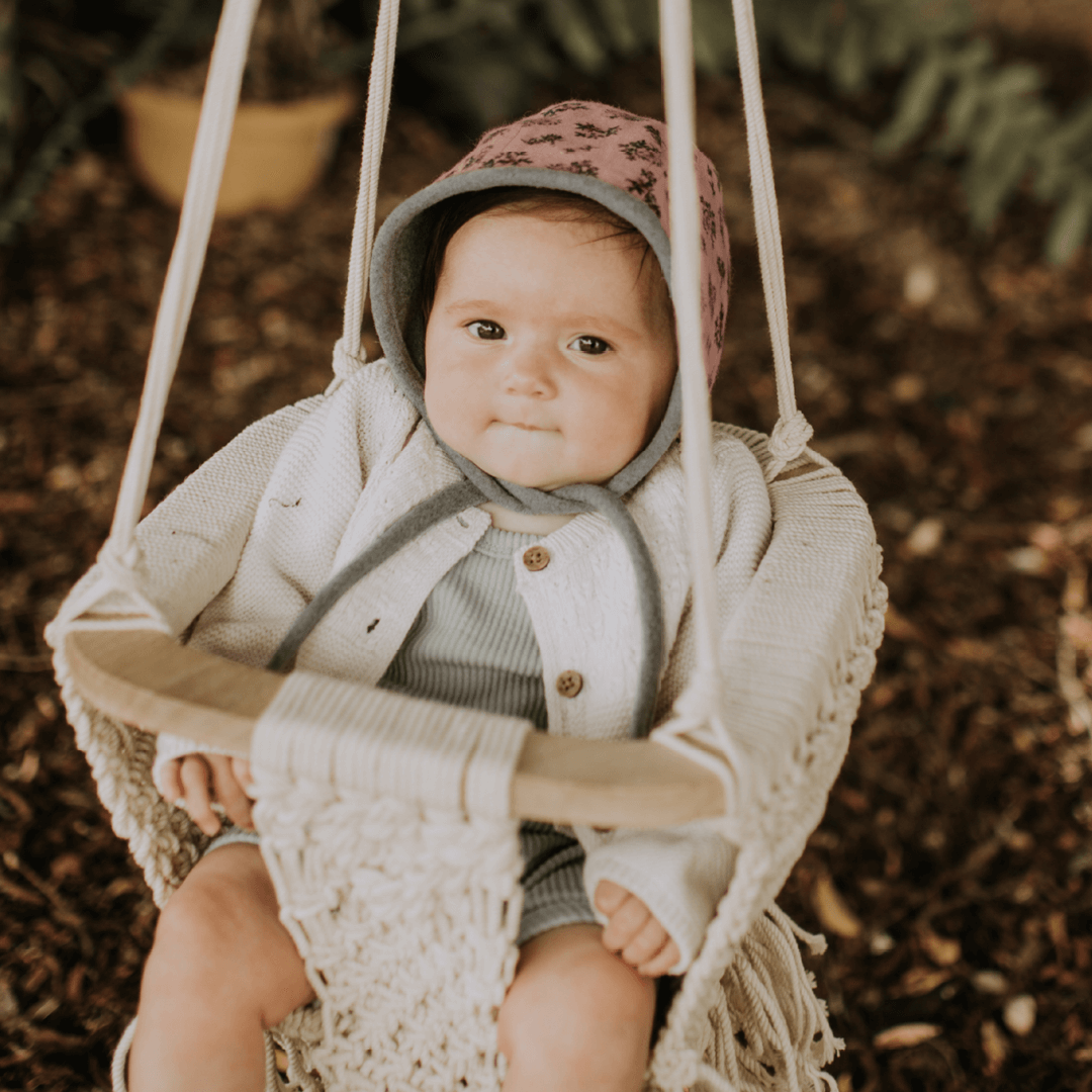 Bedhead Hats Reversible Baby Bonnet | Annie/Grey