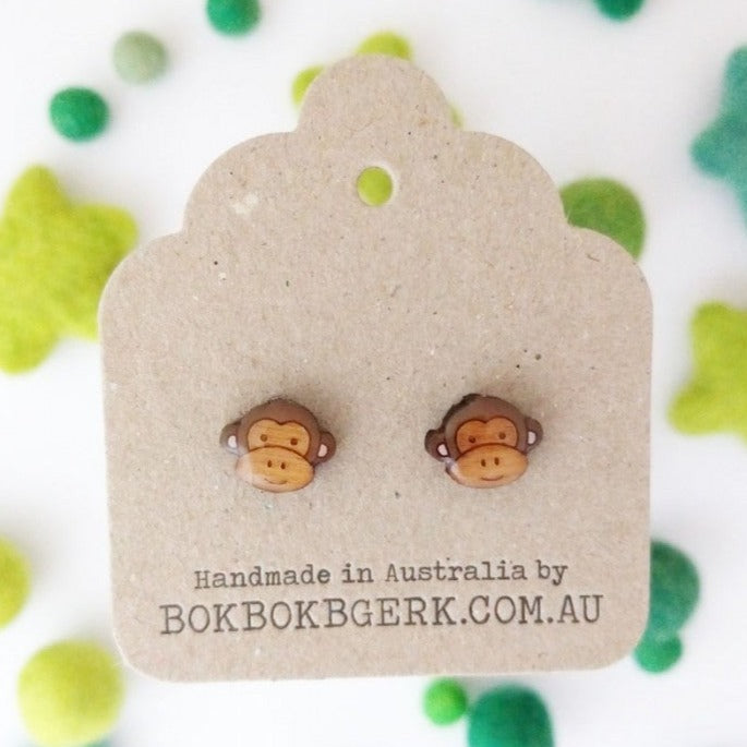 Bok Bok B'Gerk Earrings - Monkey