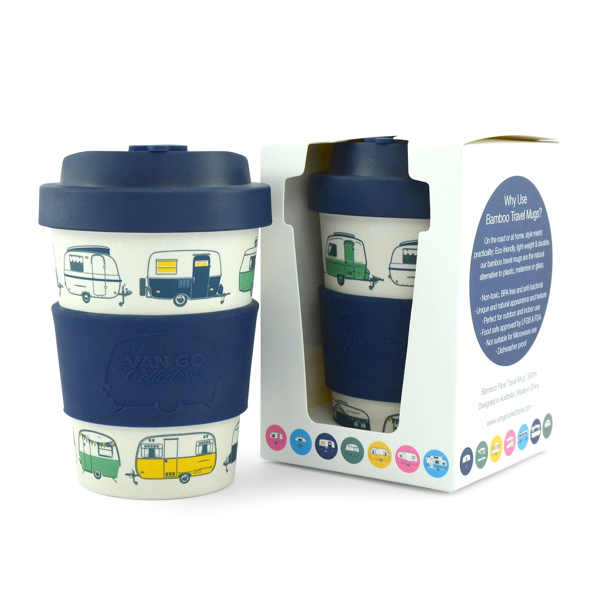 Van Go Bamboo Travel Mug | 400ml | Iconic Collection | Navy Blue