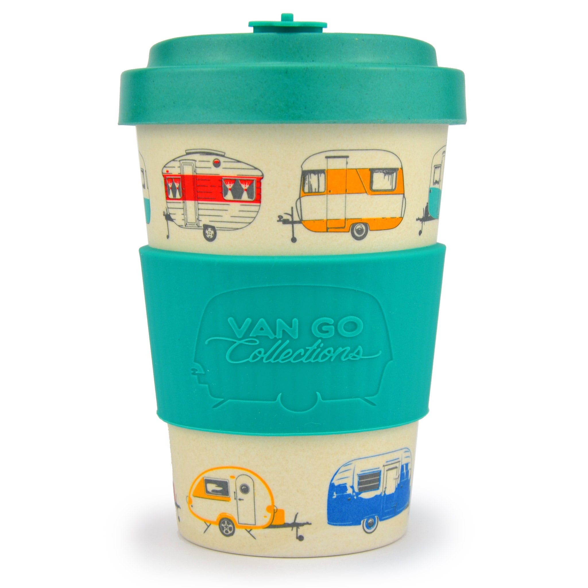 Van Go Bamboo Travel Mug | 400ml | 'Lazy Summer Days' Teal