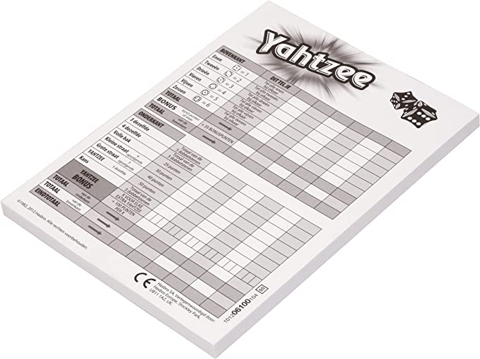 Yahtzee Classic Score Cards