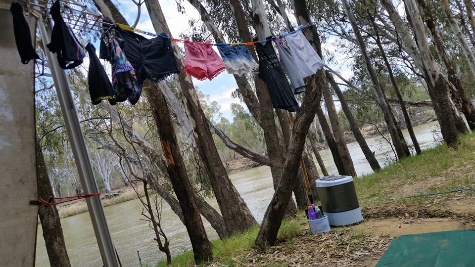 Slide n' Dry Pegless Clothesline | Ultimate Camping Clothesline Rainbow