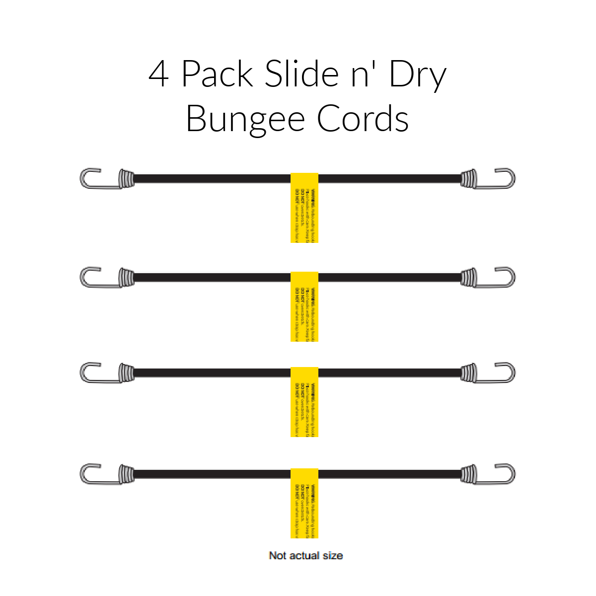 Slide n' Dry Bungee Cords - 4 pk