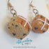 Hot Cross Bun Earrings - Dangle