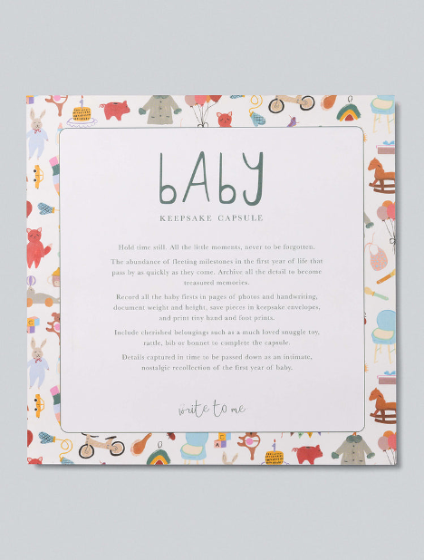 Write To Me | Baby Keepsake Capsule. Oatmeal