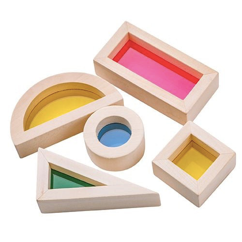 Discovery Light & Colour Blocks  by Zart Wooden & Plastic Shapes