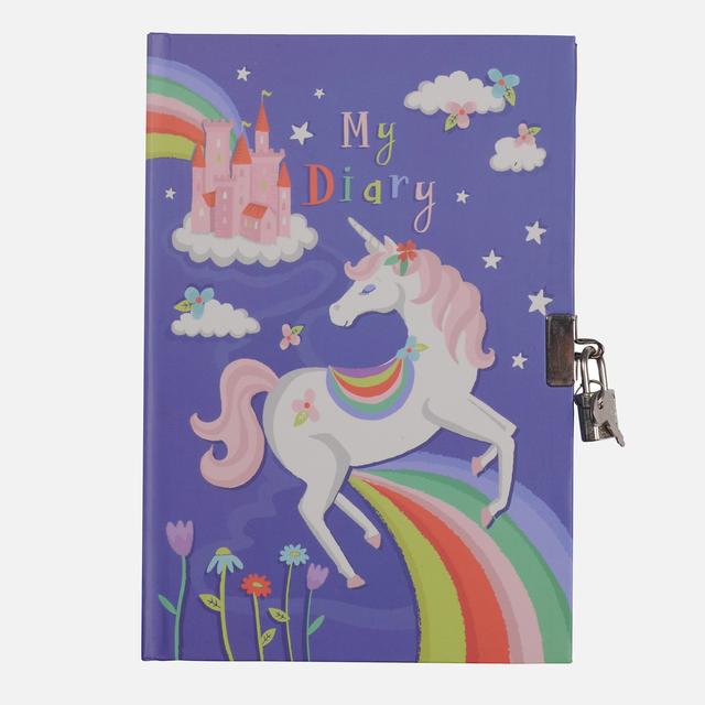 Tiger Tribe Lockable Diary - Unicorn Rainbows