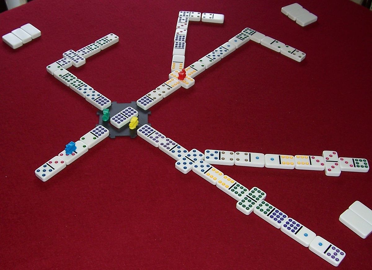 Mexican Train Dominoes Double 12 in a Case