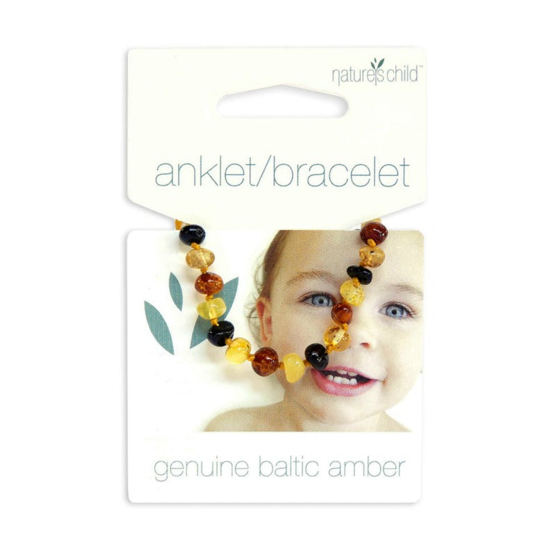 Natures Child 100% Baltic Amber Anklet/Bracelet | Mixed or Cognac