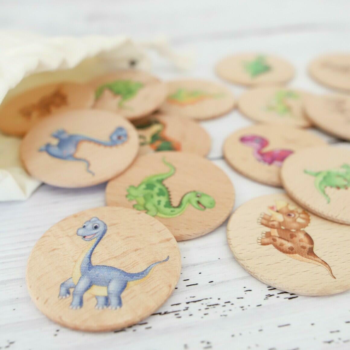 Memory Match Wooden Game | Dinosaur